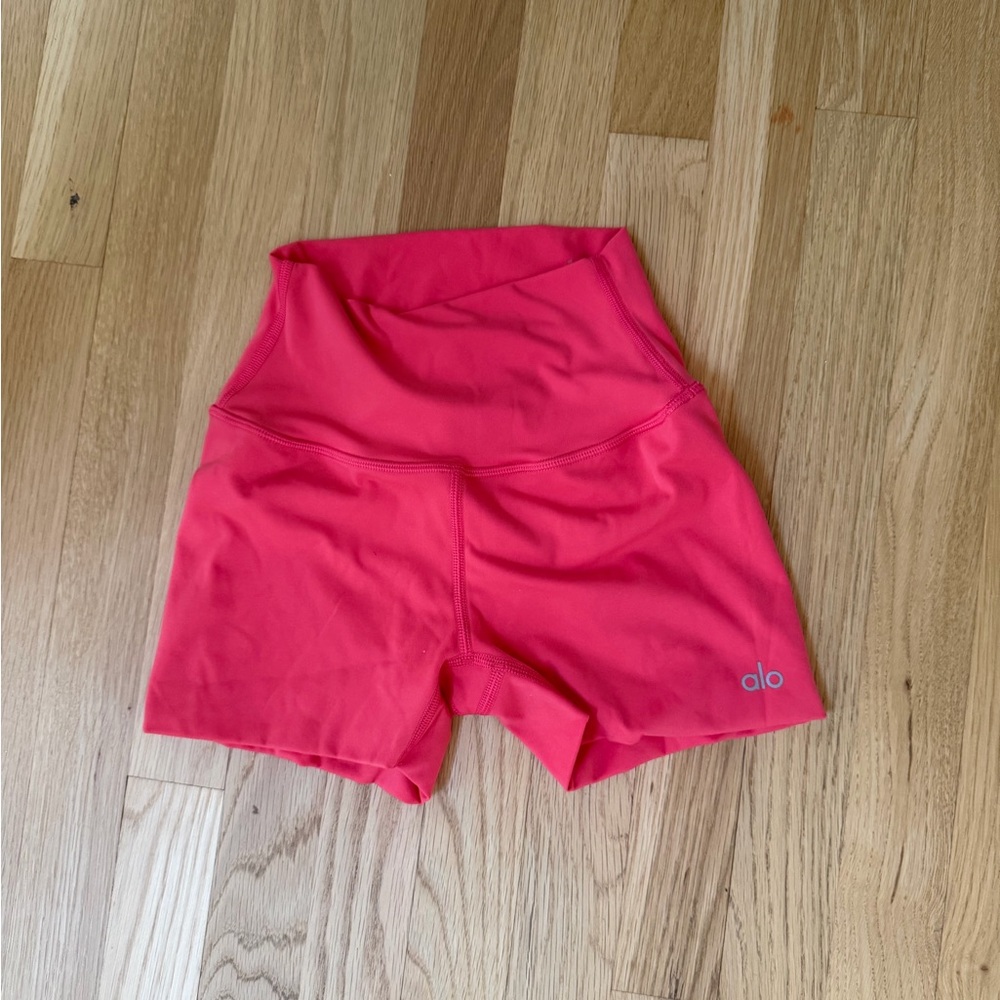 ALO Yoga High-Rise Pink Bike Shorts